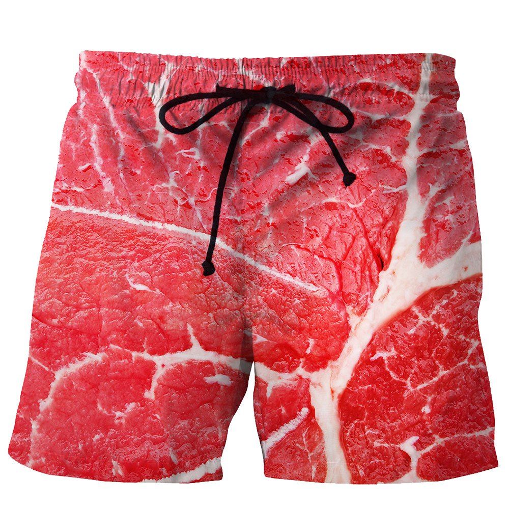 

Men's Summer 3D Casual Beach Quick Drying Swim Shorts, Multi-a