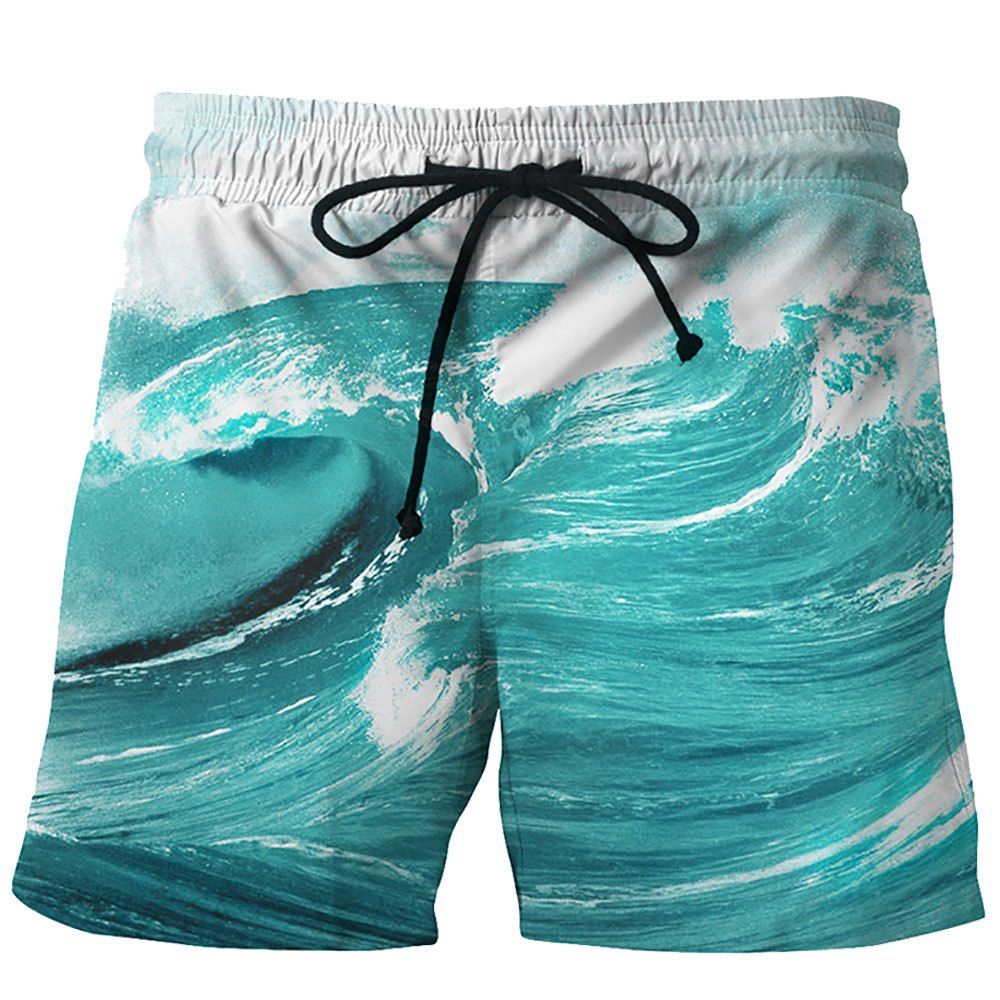 

Men's Summer 3D Casual Beach Quick Drying Swim Shorts, Multi-i