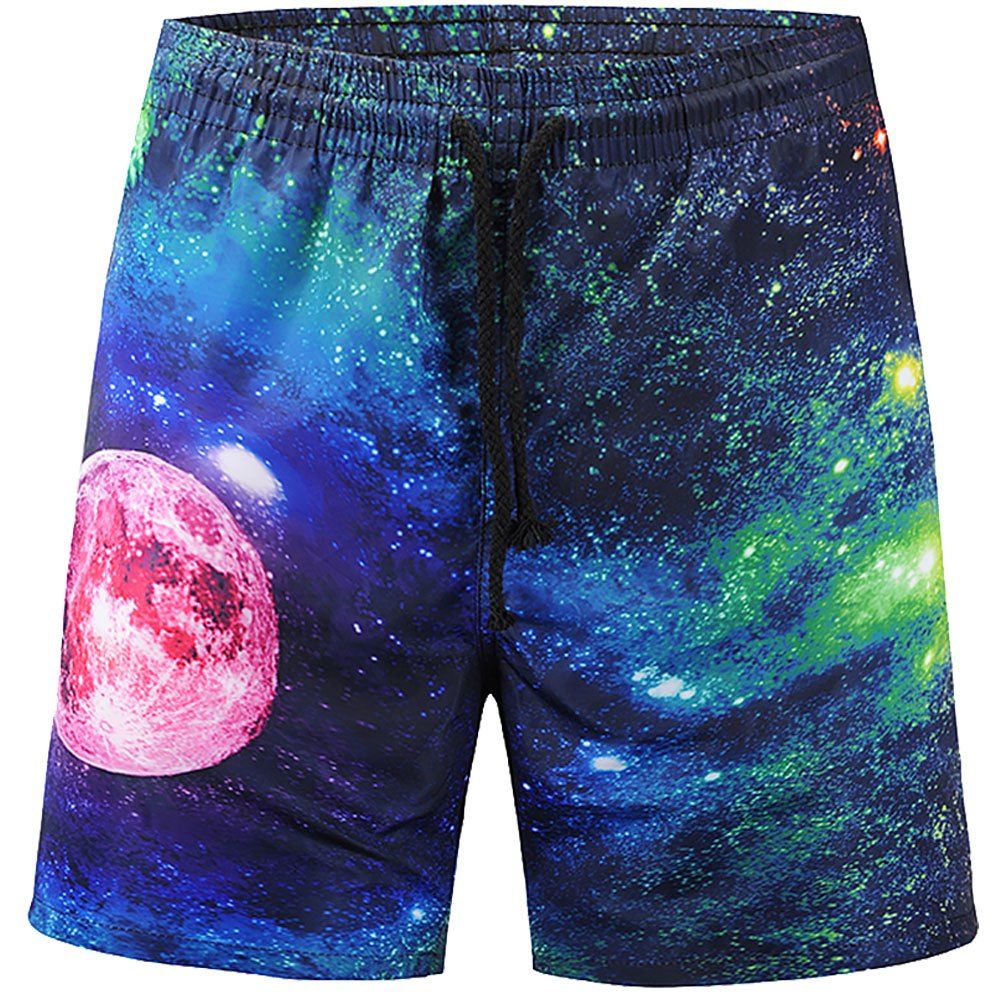 

Men's Summer 3D Casual Beach Quick Drying Swim Shorts, Multi-m