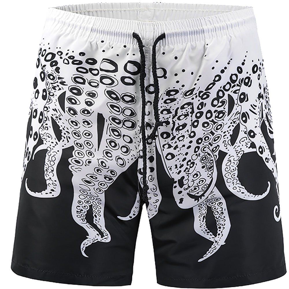 

Men's Summer 3D Casual Beach Quick Drying Swim Shorts, Multi-r