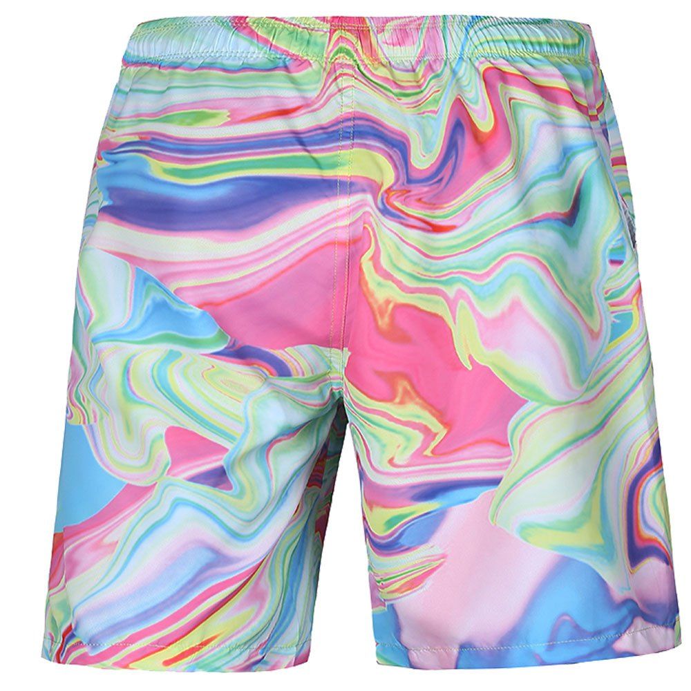 

Men's Summer 3D Casual Beach Quick Drying Swim Shorts, Multi-j