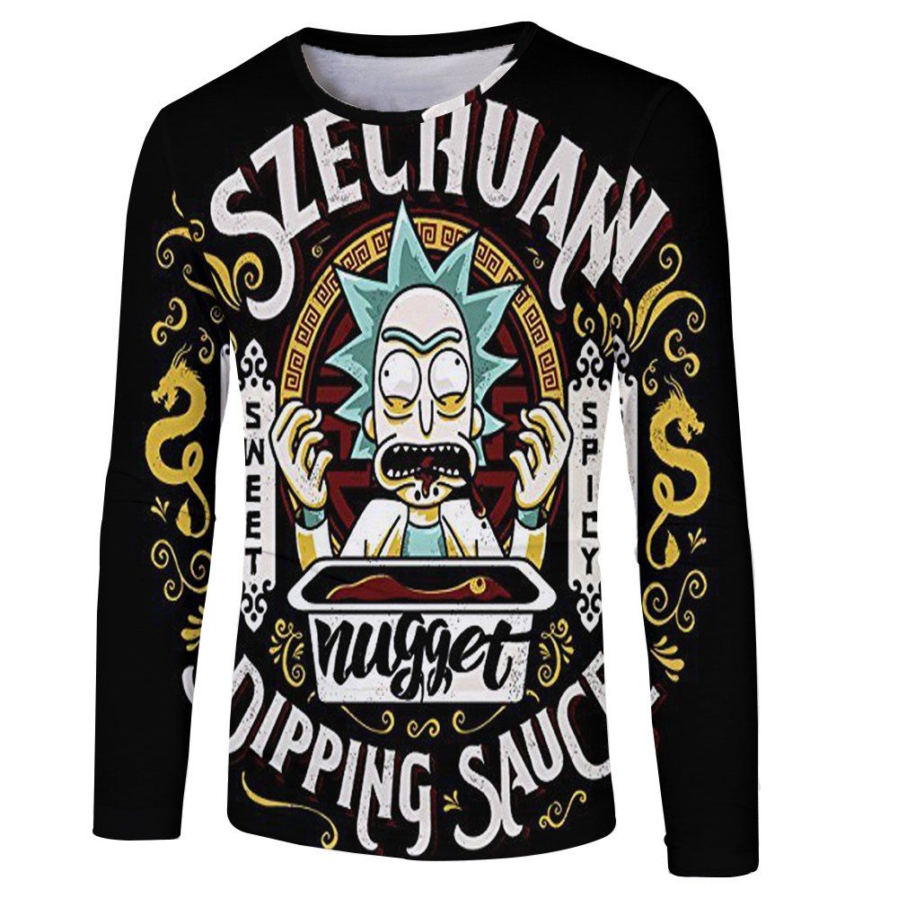 

Fashion Spring and Autumn Color Letter Printing Men's Long Sleeve T-shirt, Multi