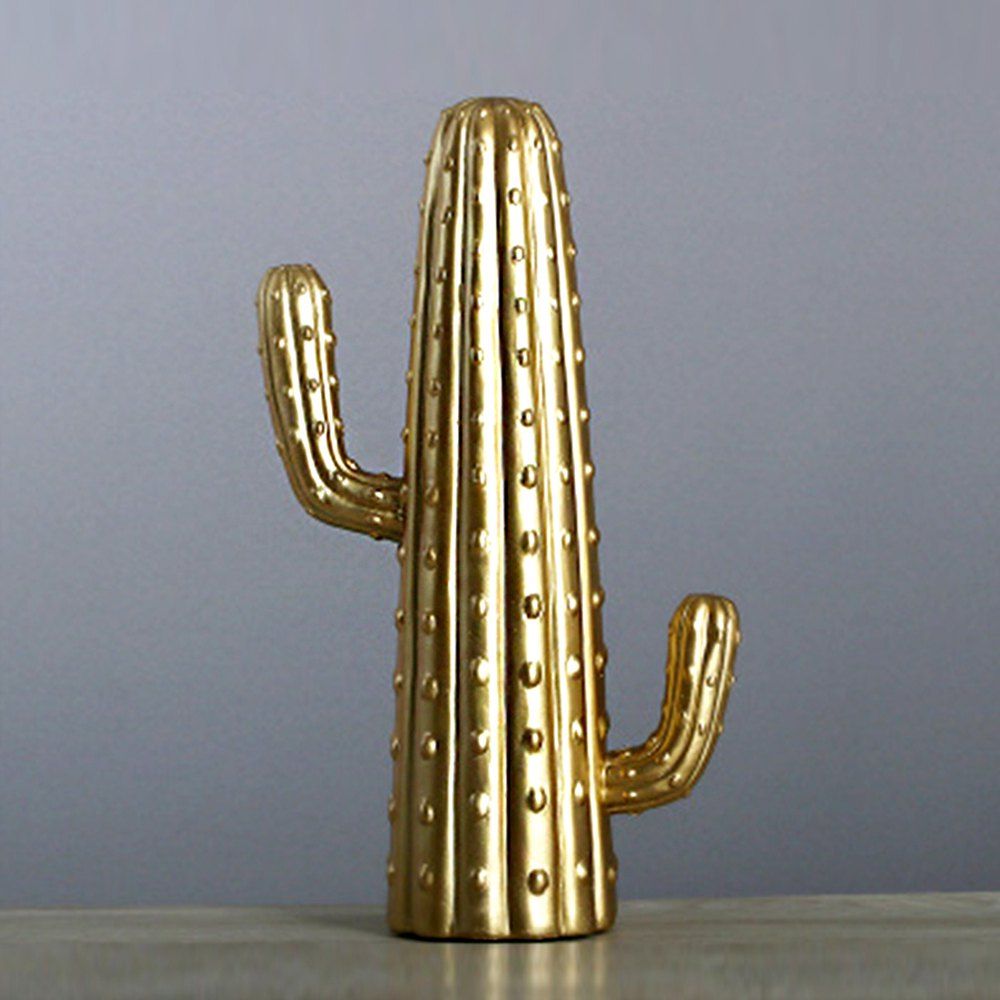 

Nordic Home Simple Wind Decoration White Gold Cactus Ornament 1pcs, Multi-n