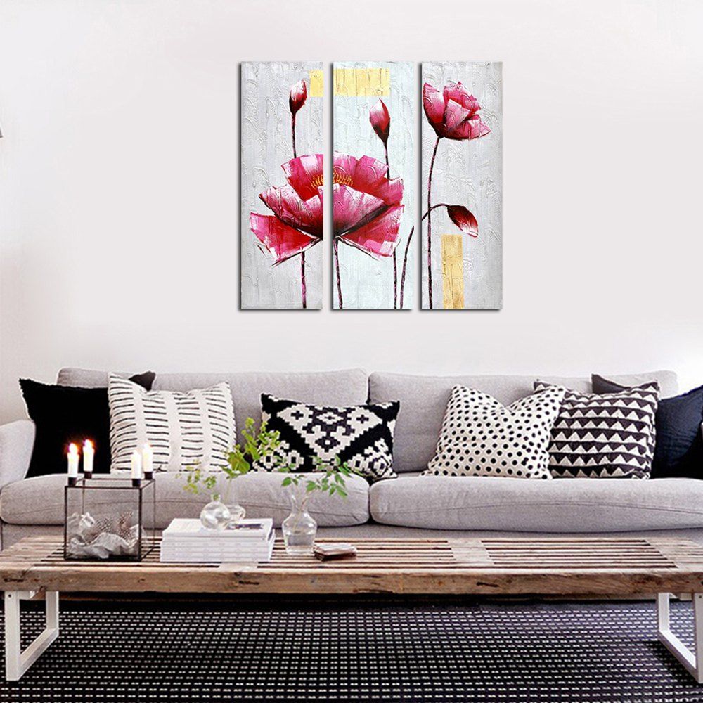 

3PCS Frame Contemporary Sitting Room Hedroom Wall Fower Plant Decoration Print, Multi