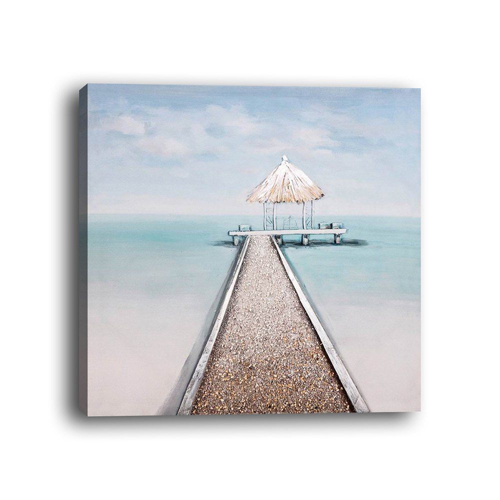 

Framed Canvas Modern Room Bedroom Background Wall Small Fresh Seaside Print, Multi