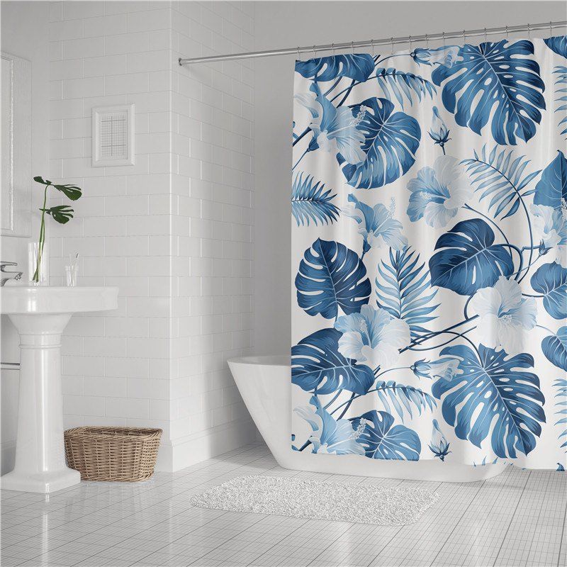 

Fashionable Creative Digital Printing Waterproof Shower Curtain S-AS63, Blue ivy