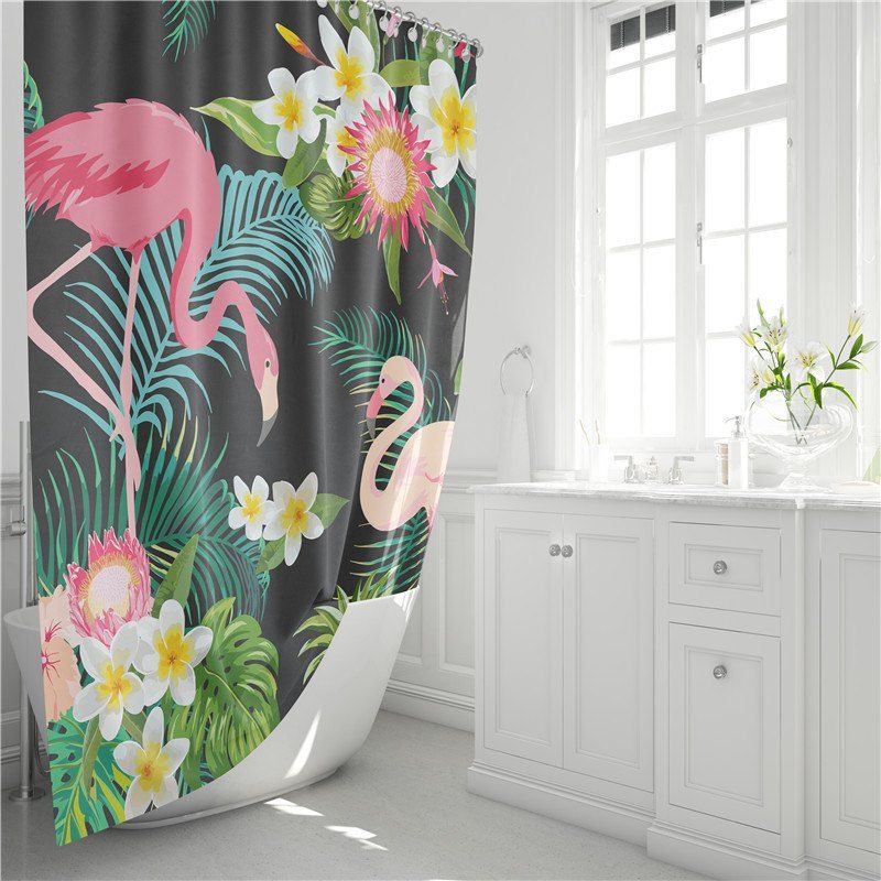 

Fashionable Creative Digital Printing Waterproof Shower Curtain S-AS80, Black