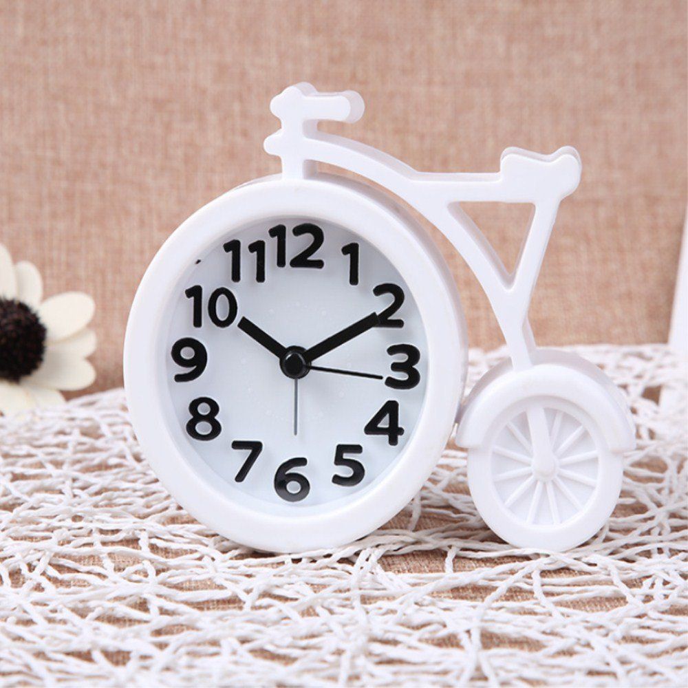 

Creative Digital Bicycle Mute Alarm Clock, White