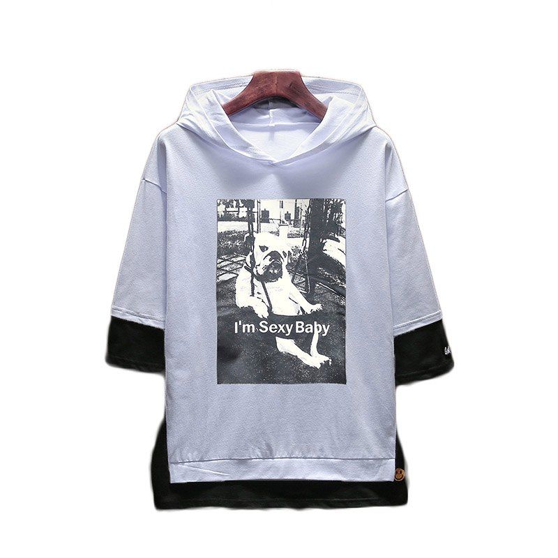 

Men's Summer Hooded T-shirt, White