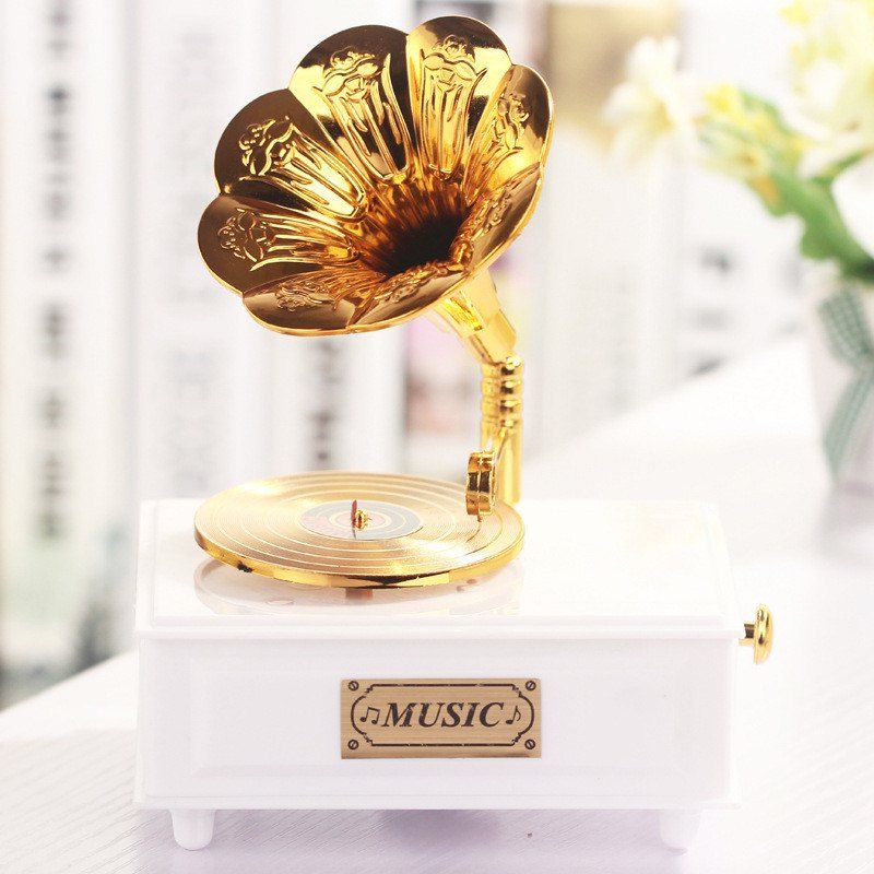 

Creative Ancient Phonograph Music Box, White