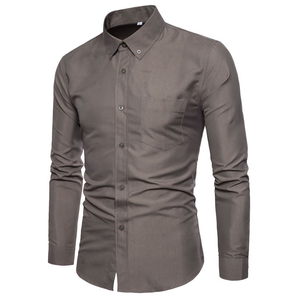 

Spring Men's Casual Loose Long Sleeve Shirt, Multi-c