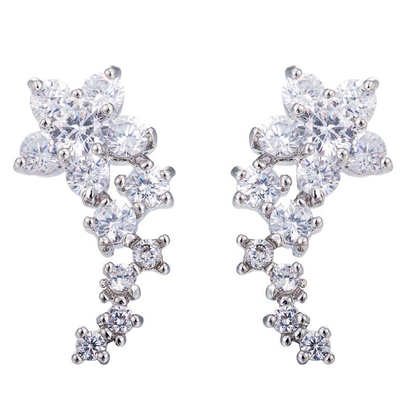 

Fine Zircon Earrings ERZ0674, White