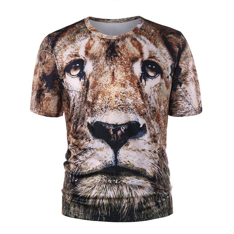 

3D Digital Printing Short-Sleeved Men's T-shirt, Yellow