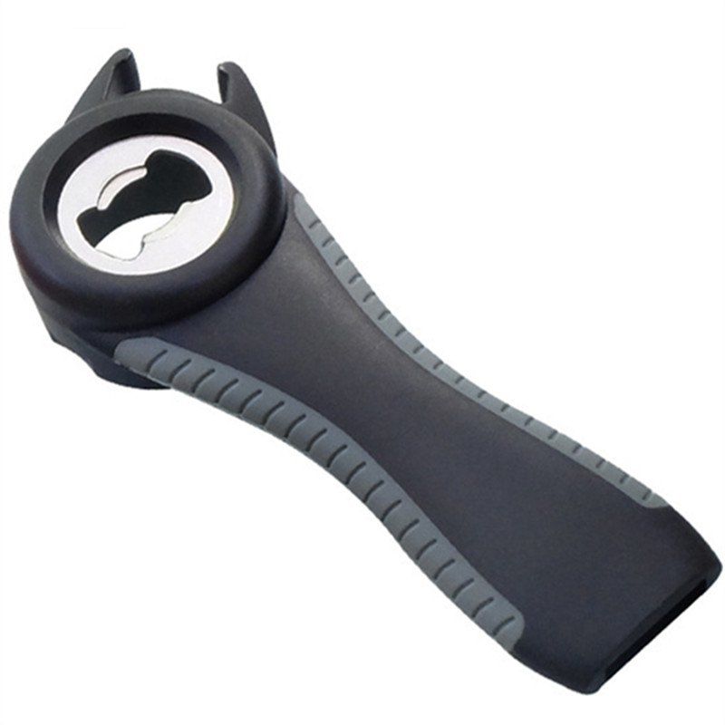 

5 In 1 Jar Bottle Can Opener Lid Twist Off Gripper Soft Handle, Black