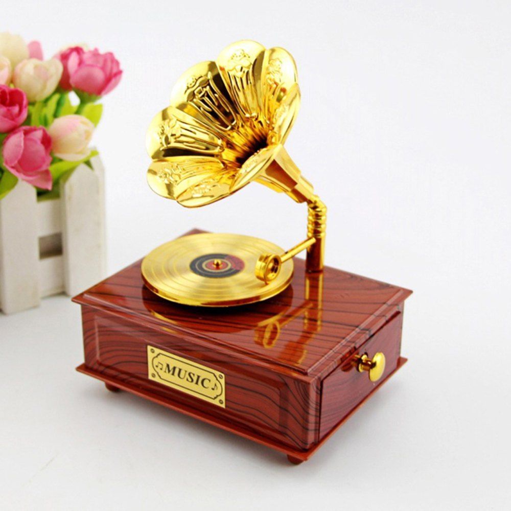 

Creative Elegant Retro Gramophone Music Box, Firebrick