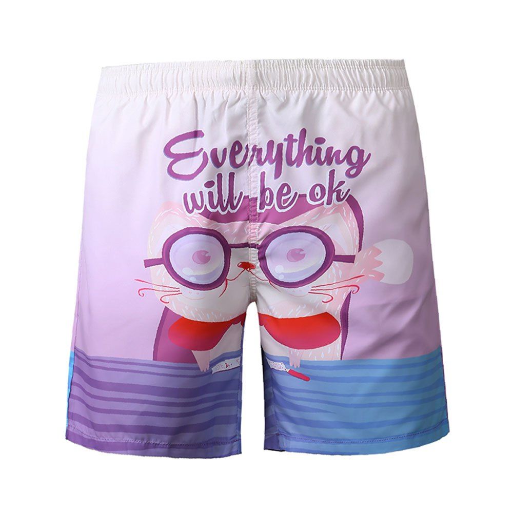 

Men's Summer Casual Beach Quick Dry Loose Swimming Trunks, Multi-d