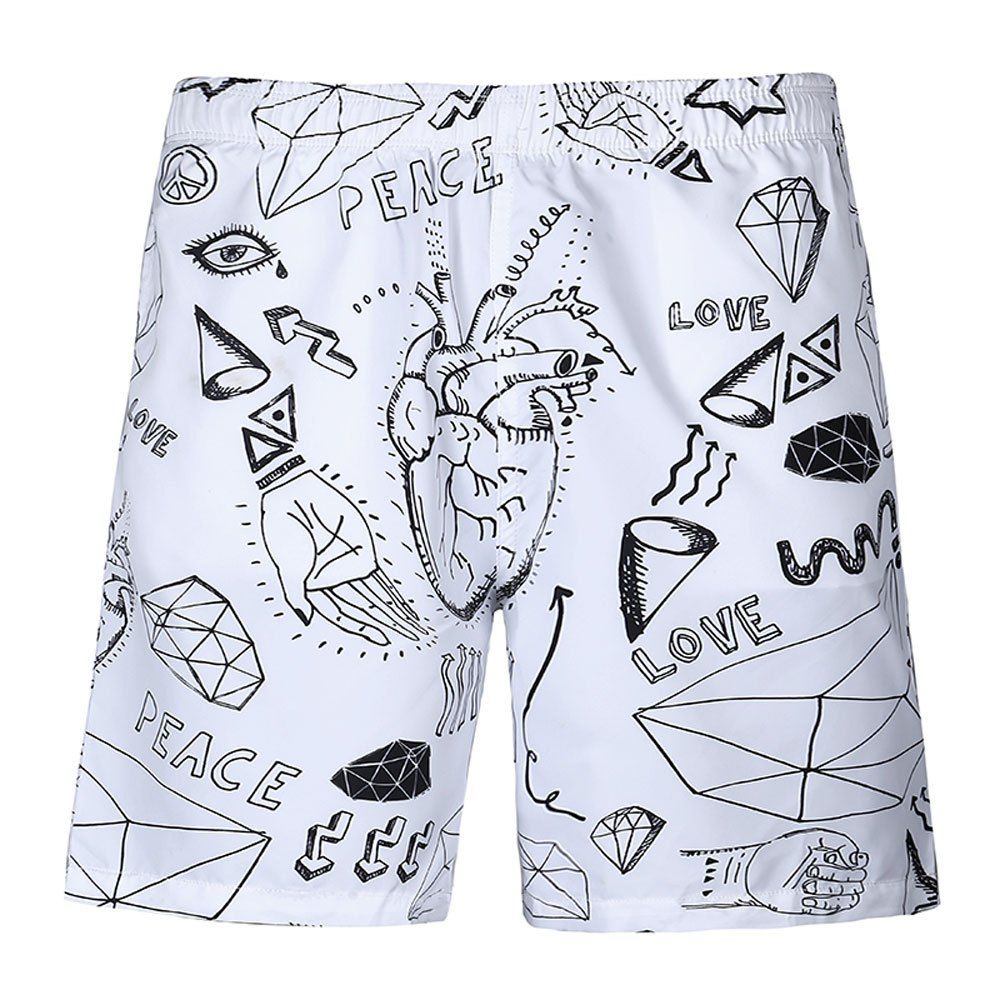 

Men's Summer Casual Beach Quick Dry Loose Swimming Trunks, Multi-h