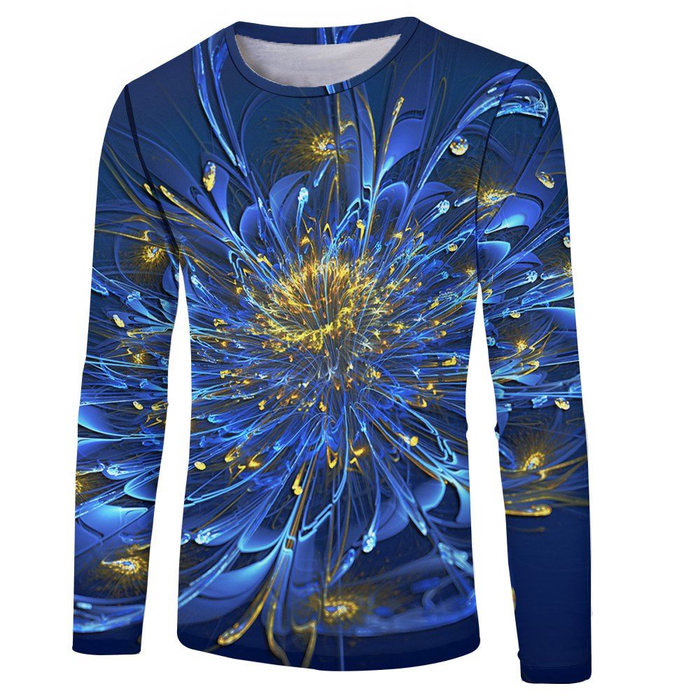 

Fashion Spring Flowers 3D Printing Men's Long Sleeve T-shirt, Multi