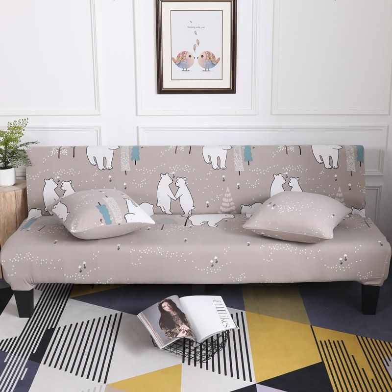 

Sofa Cover for Armless Sofa with Cartoon Patterns, Multi-a