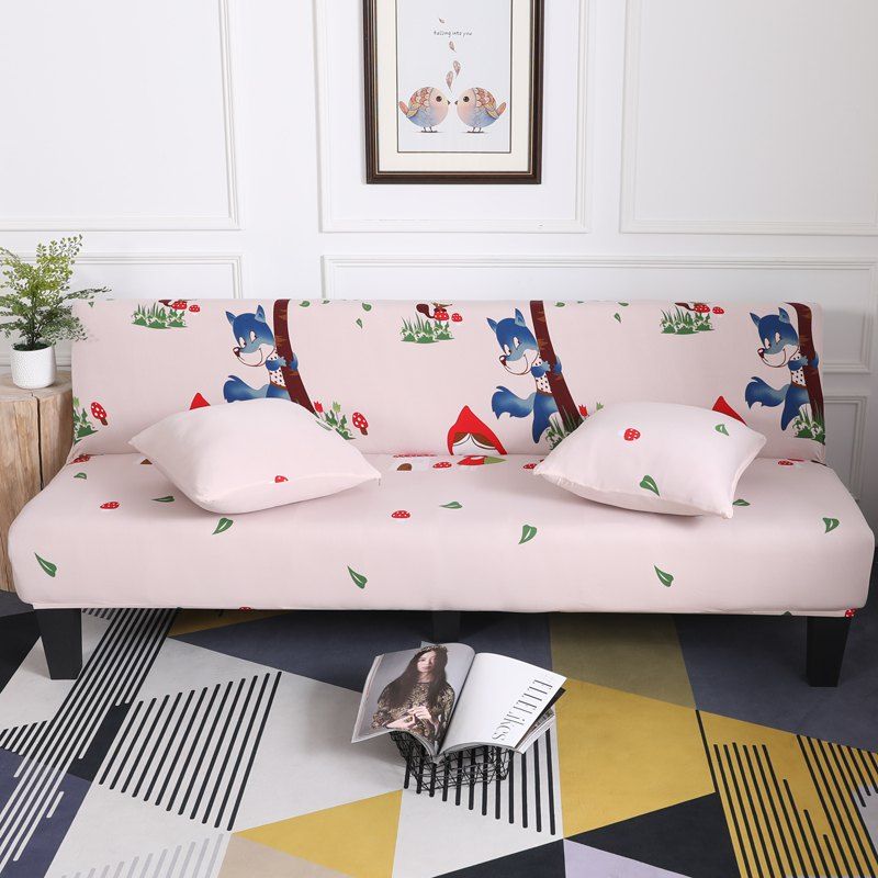 

Sofa Cover for Armless Sofa with Cartoon Patterns, Multi-d