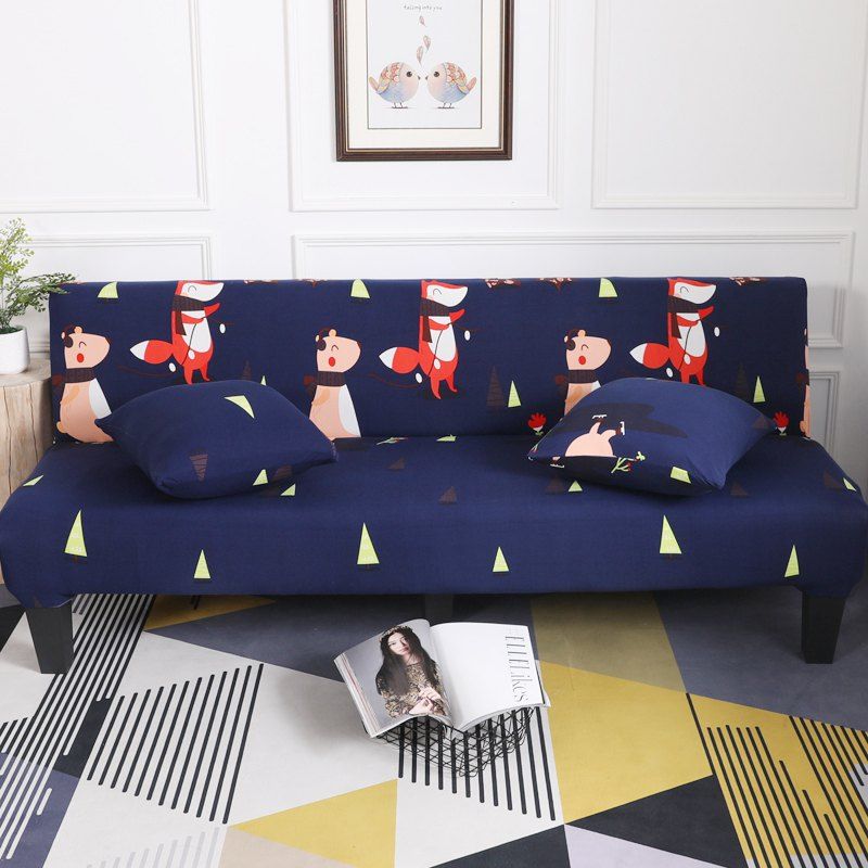 

Sofa Cover for Armless Sofa with Cartoon Patterns, Multi-i