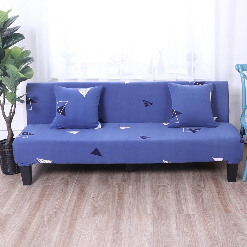 

Sofa Cover for Armless Sofa with Printed Cloth, Multi-n