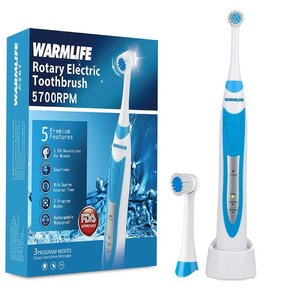 Brosse à Dents Electrique Clean As Dentiste Rechargeable Sonic Rotating Brush Head - Bleu Dodger 