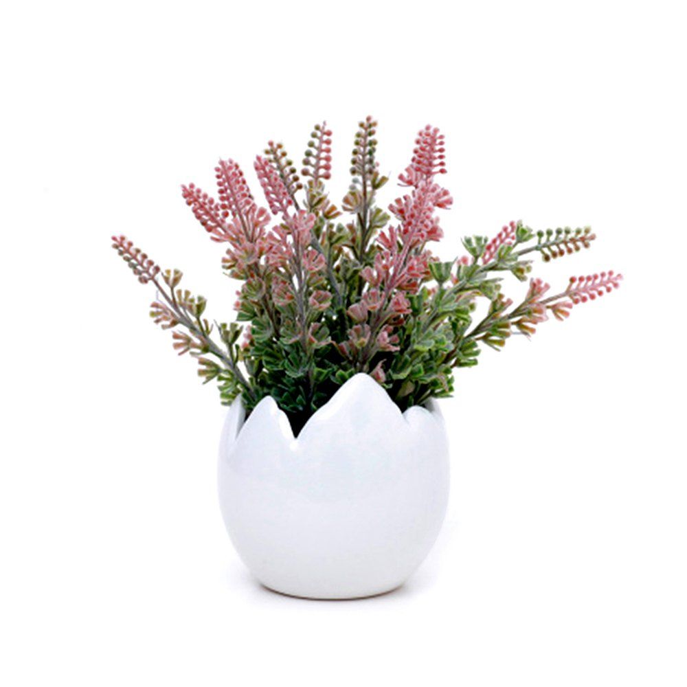 

Home Mini Ornament Floral Decoration Simulation Plant Lavender Bonsai, Rose red