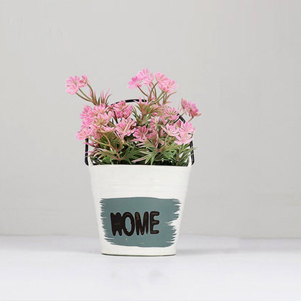 

Home Decoration Ornament Artificial Bucket Chrysanthem Bonsai 1pcs, Pink