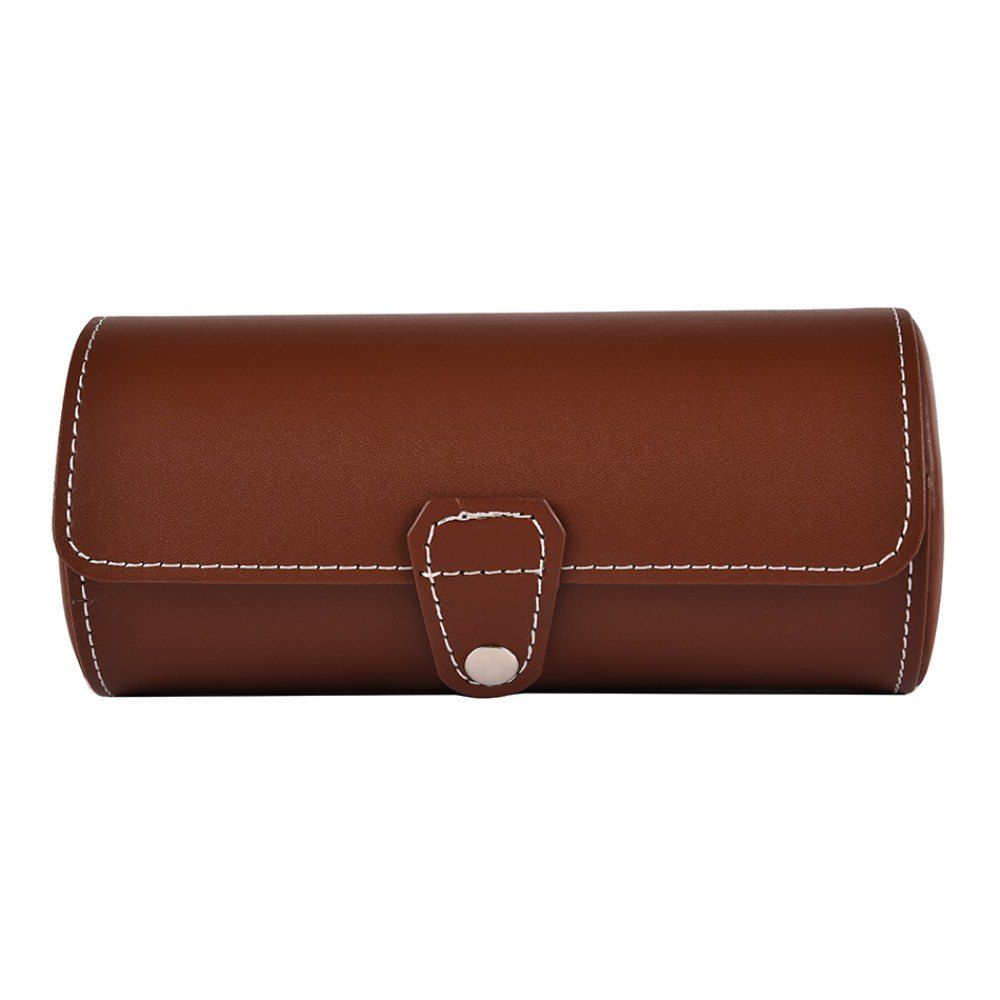 

3-Position PU Portable Watch Storage Display Box, Brown