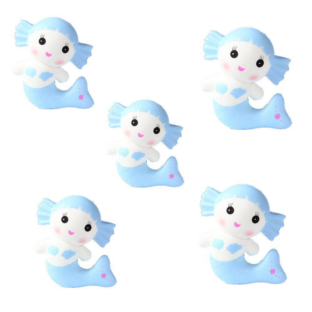 

Slow Resilient Series of Lovely Elastic Mermaid Toys Jumbo Squishy 5PCS, Multi-a