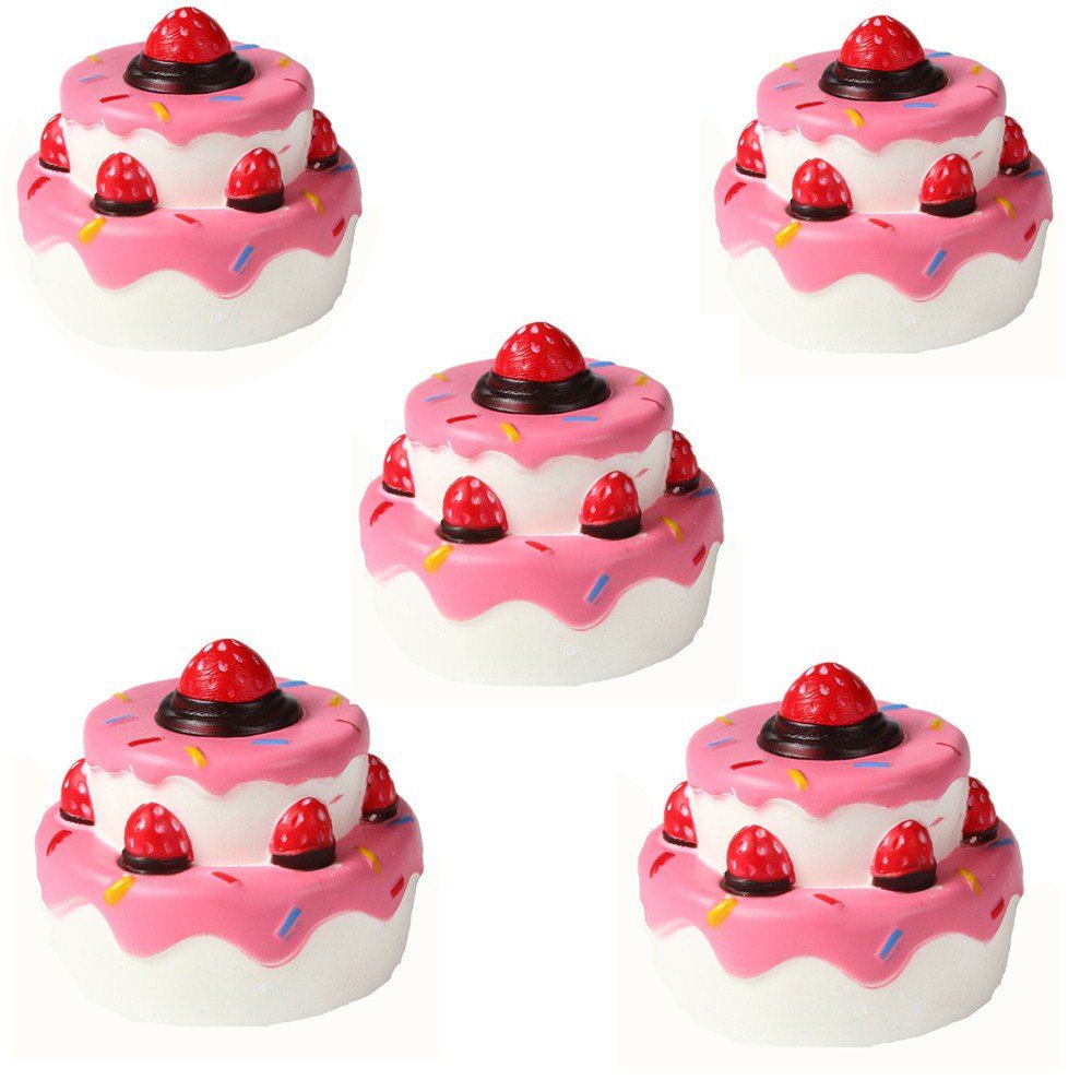 

Slow Rebound Series Lovely Elastic Double Layer Cake Toys Jumbo Squishy 5PCS, Multi-a