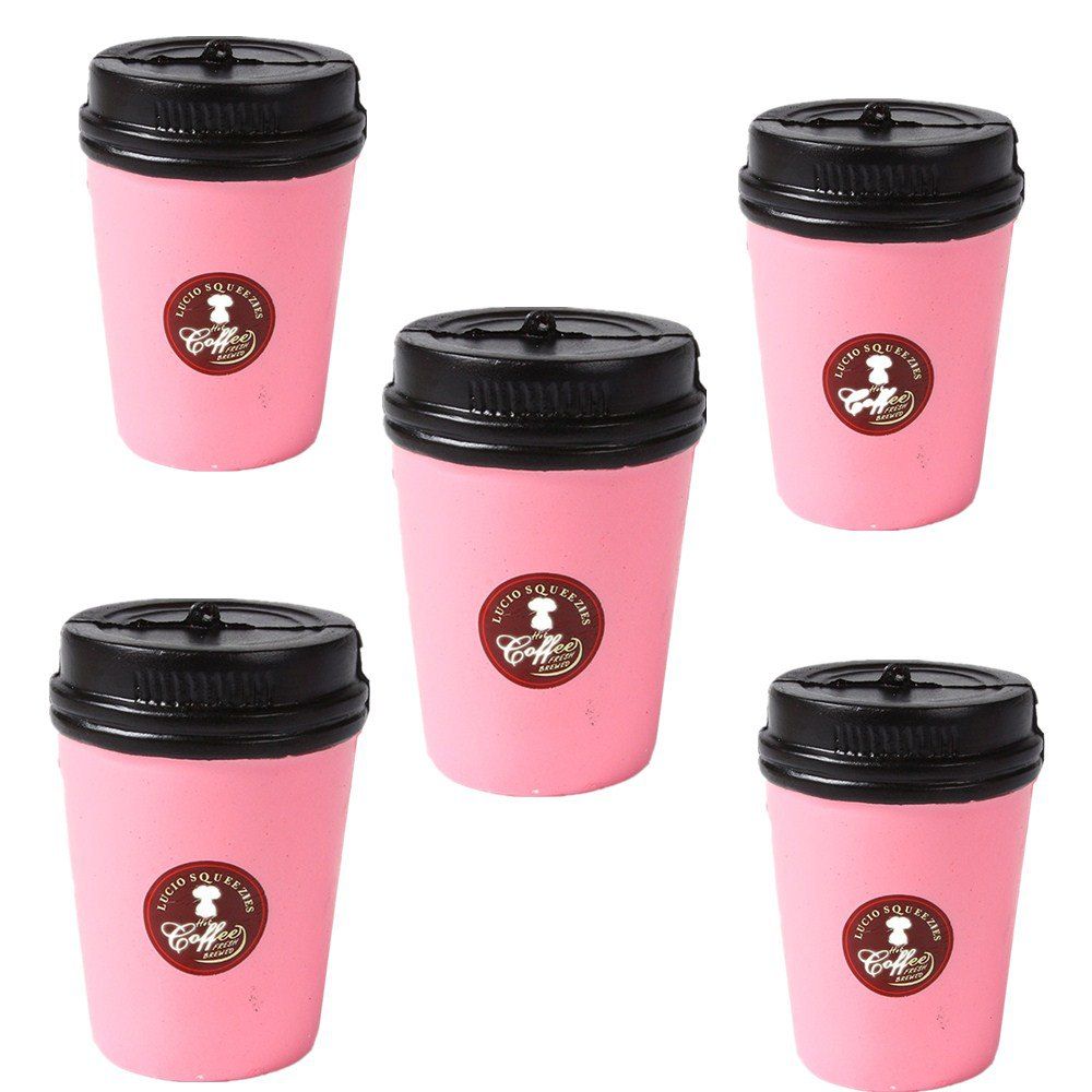 

Slow Rebound Series of Lovely Elastic Plastic Cup Toys Jumbo Squishy 5PCS, Multi-a
