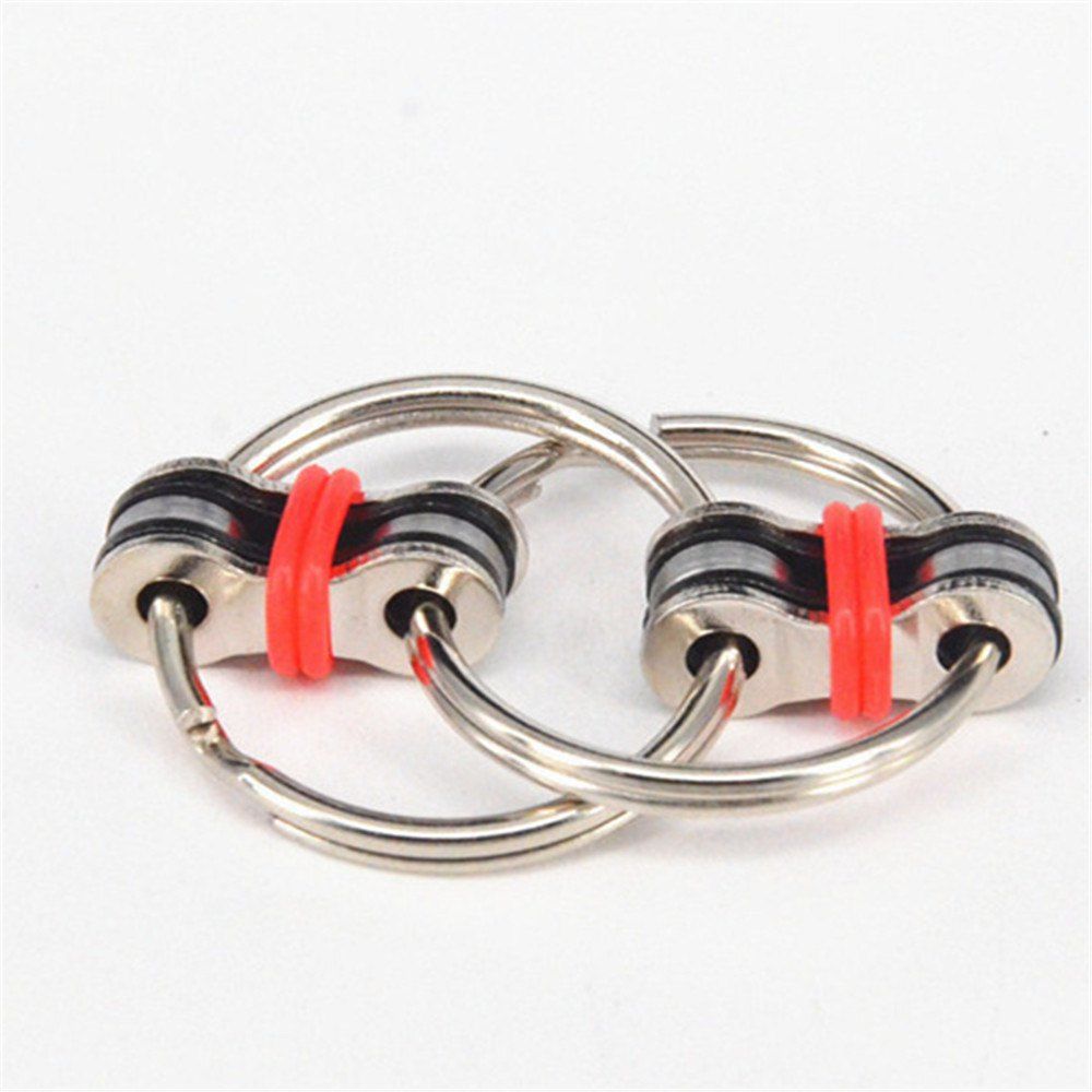 

Flippy Chain Fidget Toy for Adults and Kids, Bean red