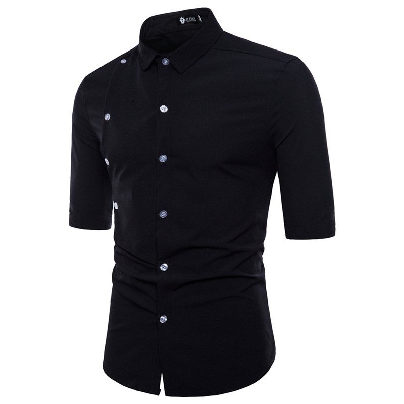 

Men's Double Breasted Shirt, Black