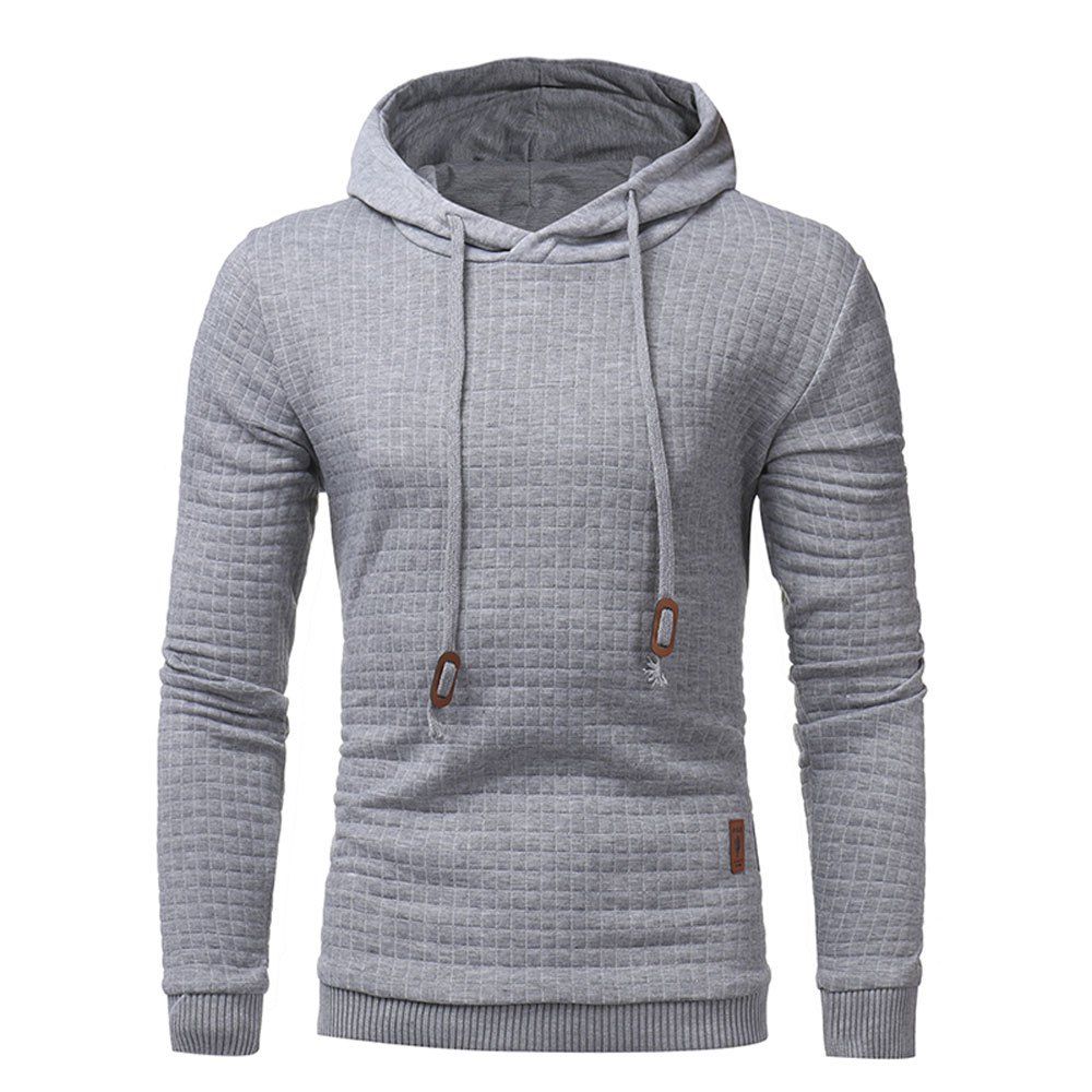 

Autumn Men's Long Sleeved Hoodie, Light gray