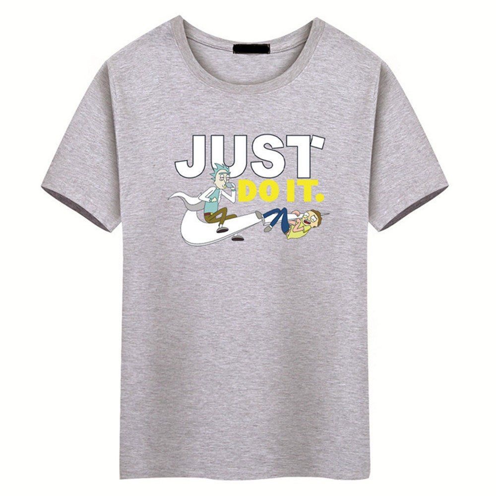 

Men's Cartoon Blouse T-Shirt, Gray