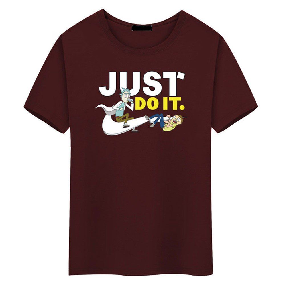 

Men's Cartoon Blouse T-Shirt, Red wine