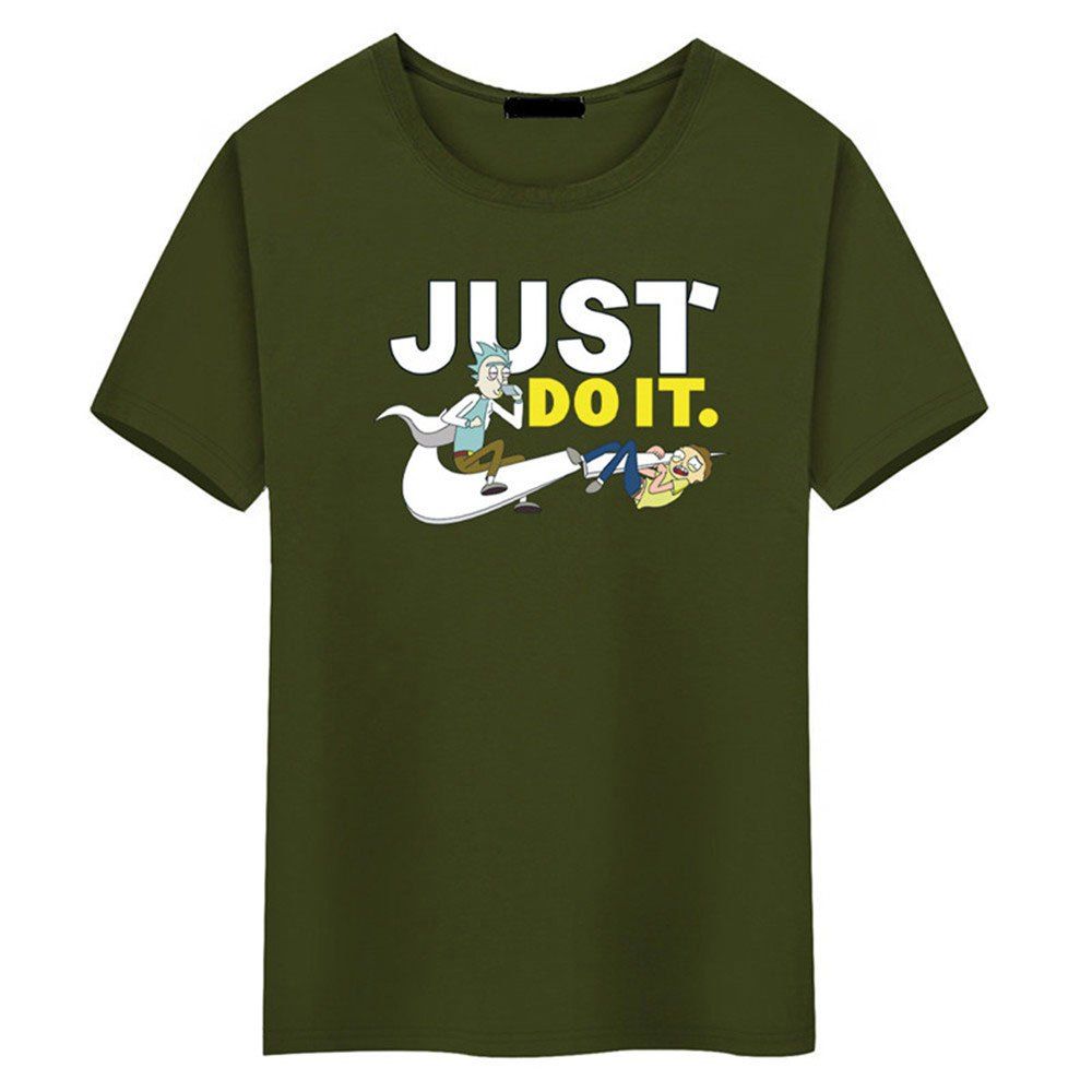 

Men's Cartoon Blouse T-Shirt, Army green