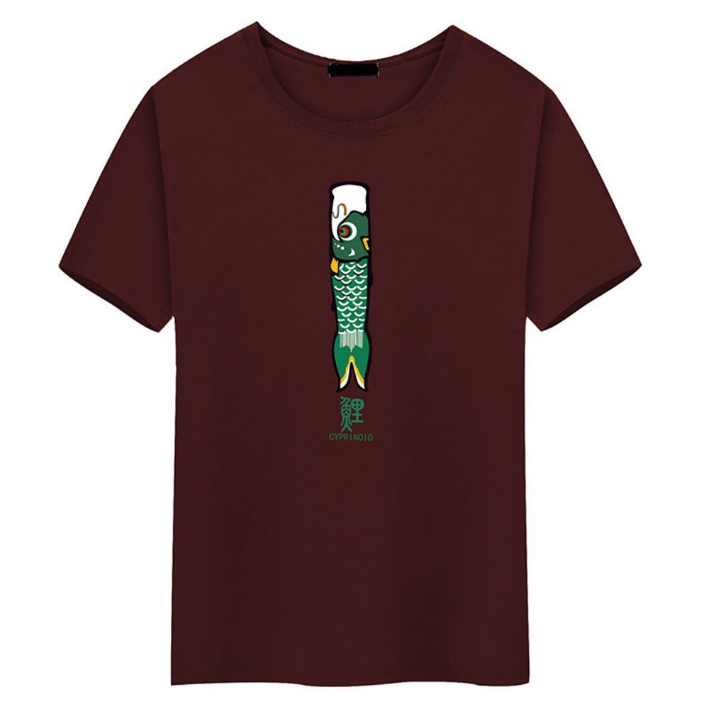 

Mens Pattern Blouse T-shirt, Red wine