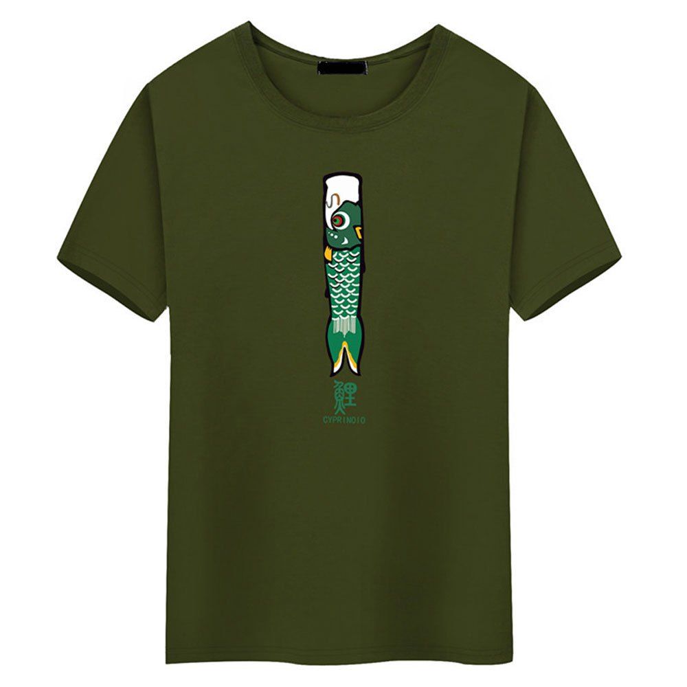 

Mens Pattern Blouse T-shirt, Army green