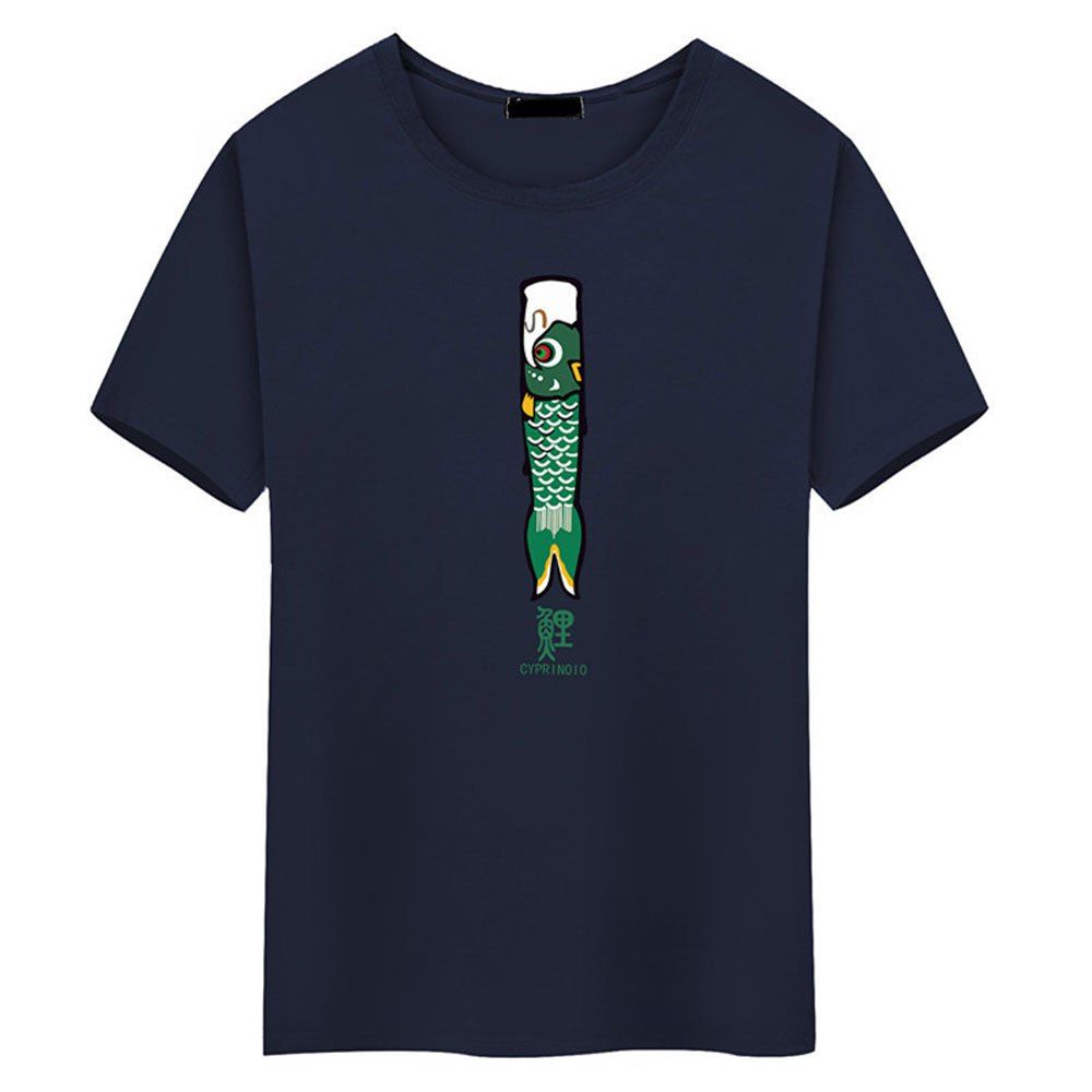

Mens Pattern Blouse T-shirt, Deep blue