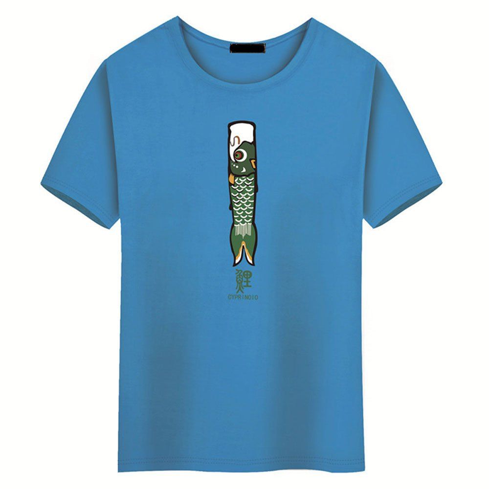 

Mens Pattern Blouse T-shirt, Sky blue