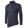 Les chemises à boutonnière de broderie irrégulière personnalisée de mode des hommes de mode - Cadetblue L