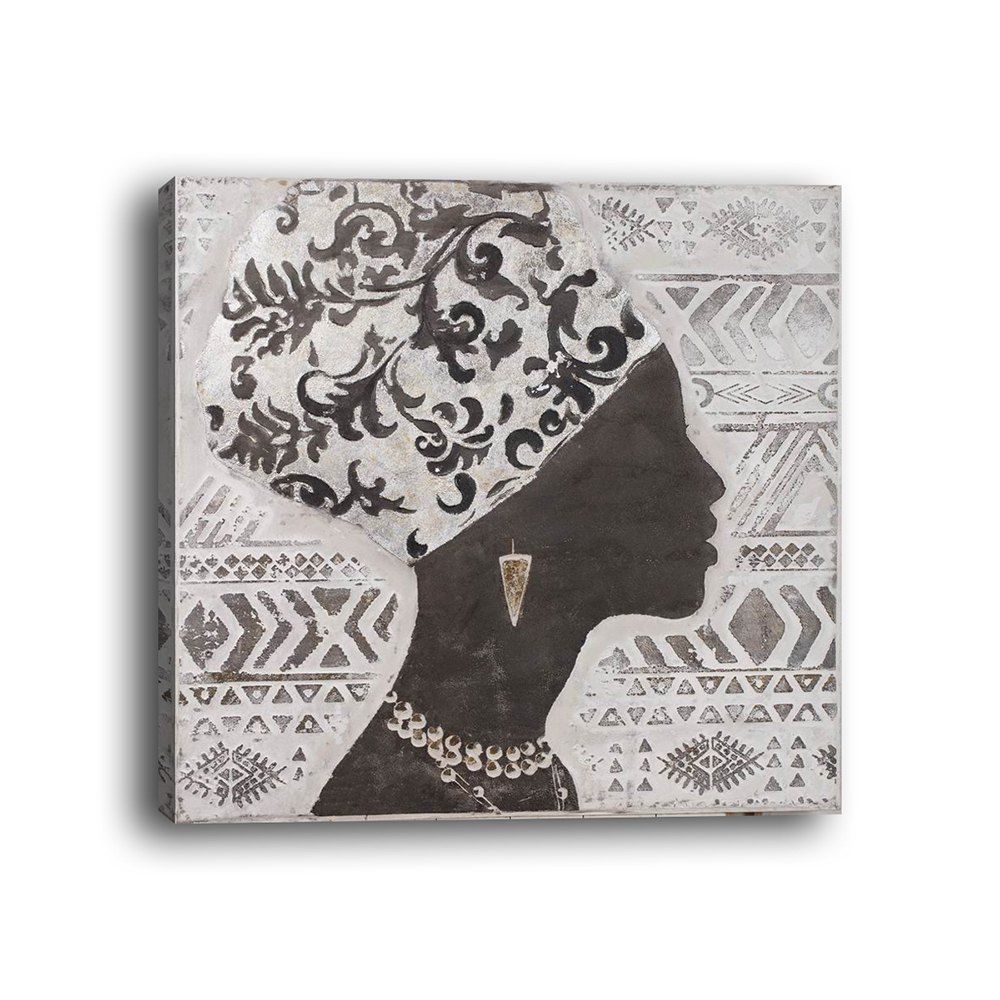 

Framed Canvas Modern Living Room Bedroom Background Black People Print, Multi