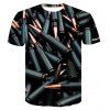 T-shirt graphique à manches courtes Casual 3D Bullet Print pour homme - multicolor M