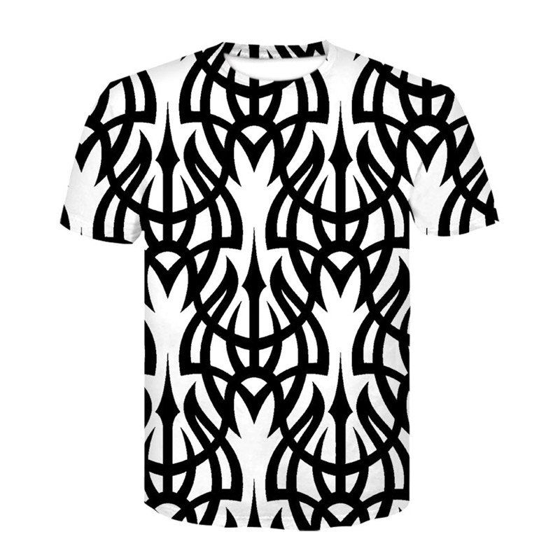 

3D Foreign Trade Print Men's Casual Short Sleeve Graphic T-shirt, Multi