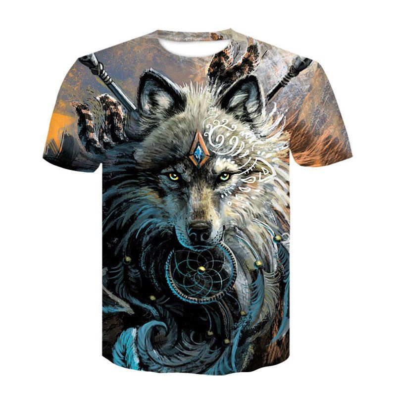 

3D Fashion City Print Men's Casual Short Sleeve Graphic T-shirt, Multi
