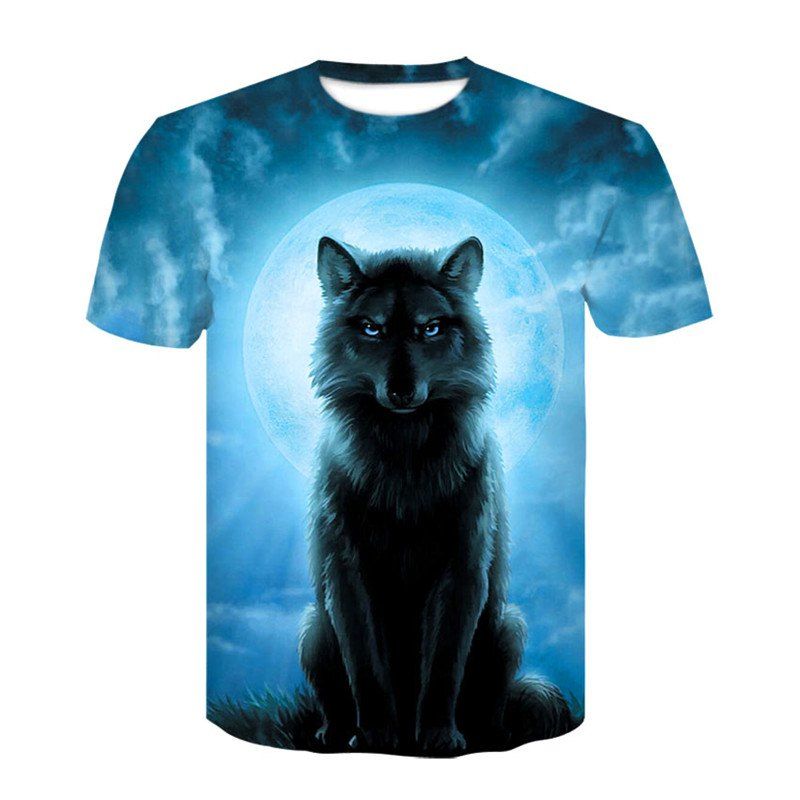

3D Street Youth Print Men's Casual Short Sleeve Graphic T-shirt, Crystal blue