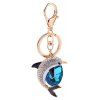 EASYA mignon Dolphin mousseux charme Blingbling porte-clés en cristal strass Pendan - Bleu 